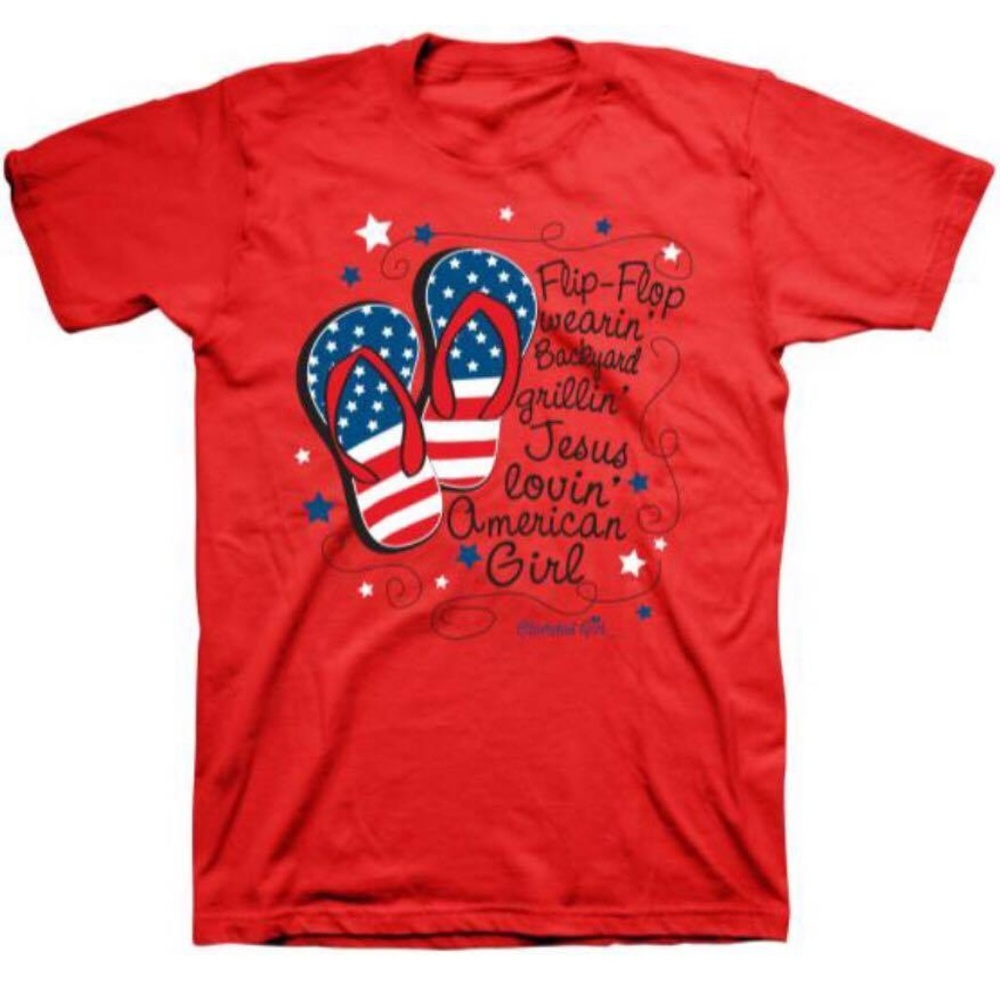 REDUCED!! "Flag Flops" by Kerusso Ladies Christian T-Shirt